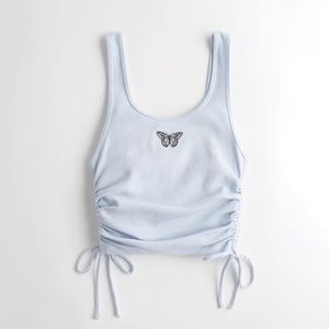 Hollister baby blue side clinch tank top